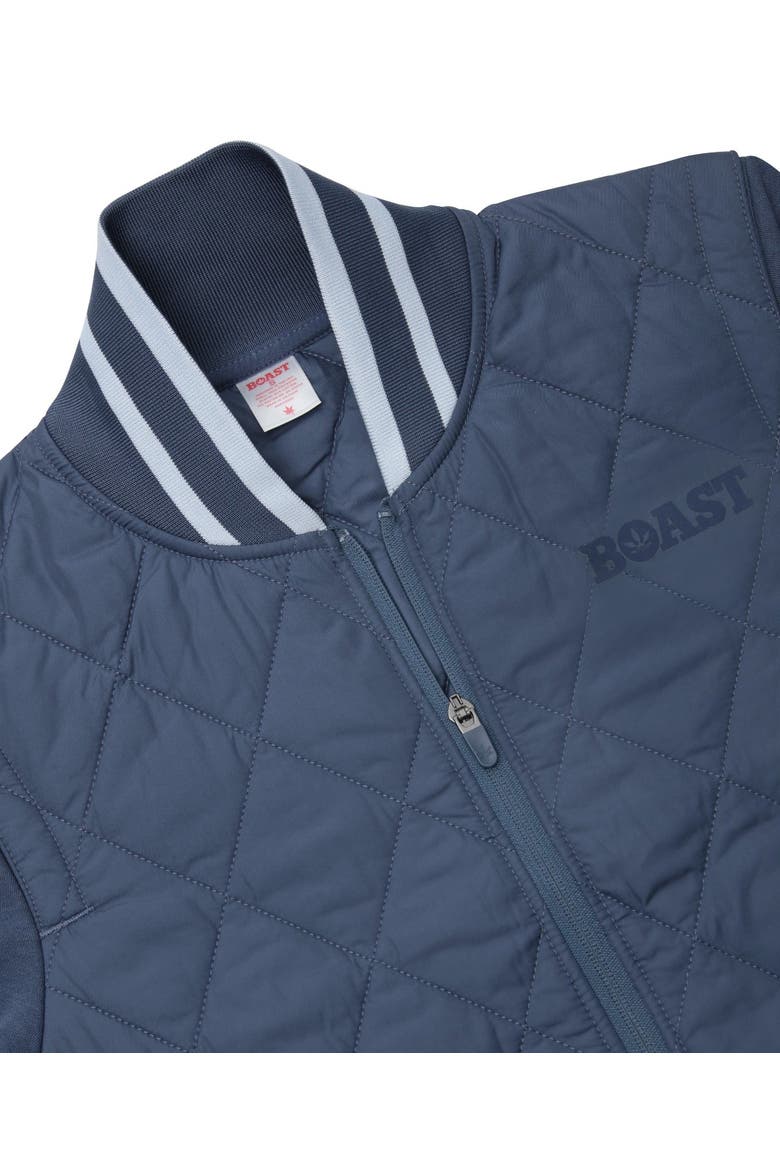 Quilted Varsity Bomber, Alternate, color, Vintage Navy