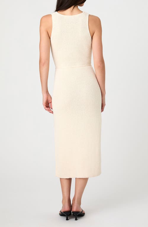 French Connection Terry Spun V Neck Midi Dress In Ecru In Sand