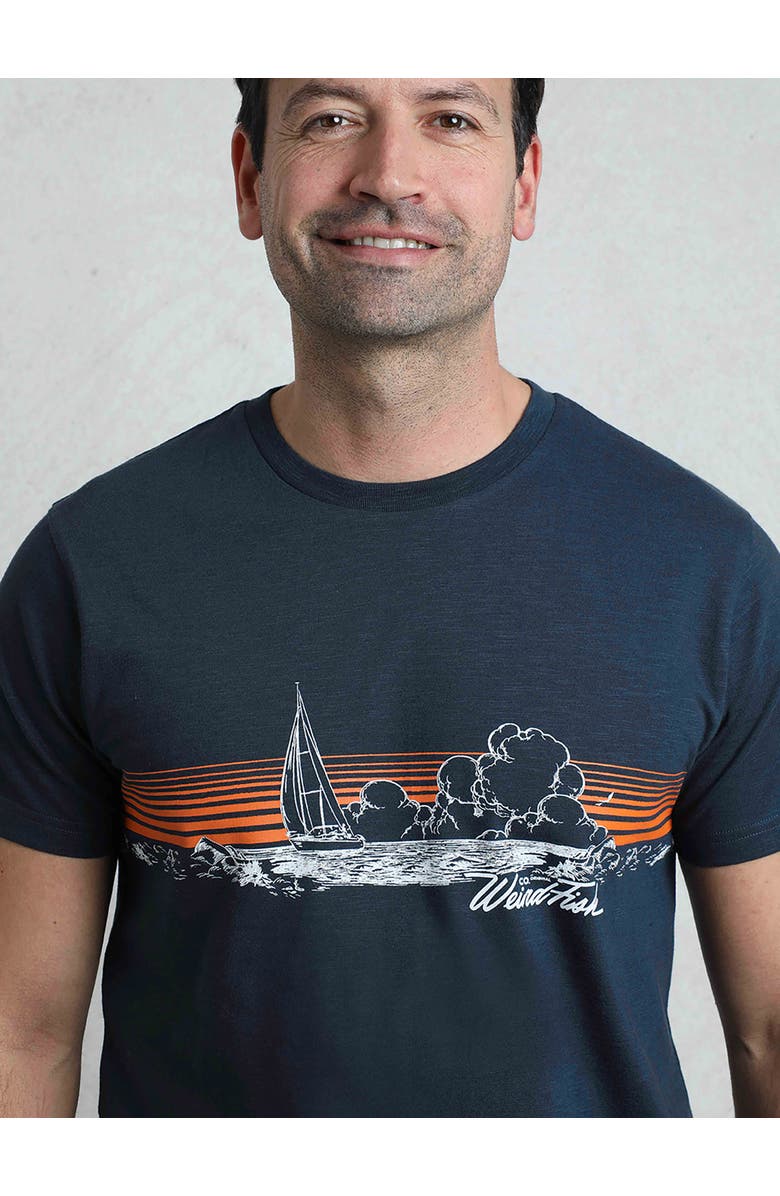 Weird Fish Nautical Sky Front Print T-Shirt, Alternate, color, Navy