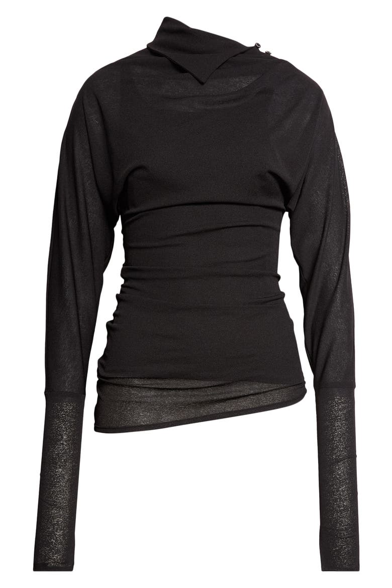 Golda Jersey Top, Alternate, color, BLACK