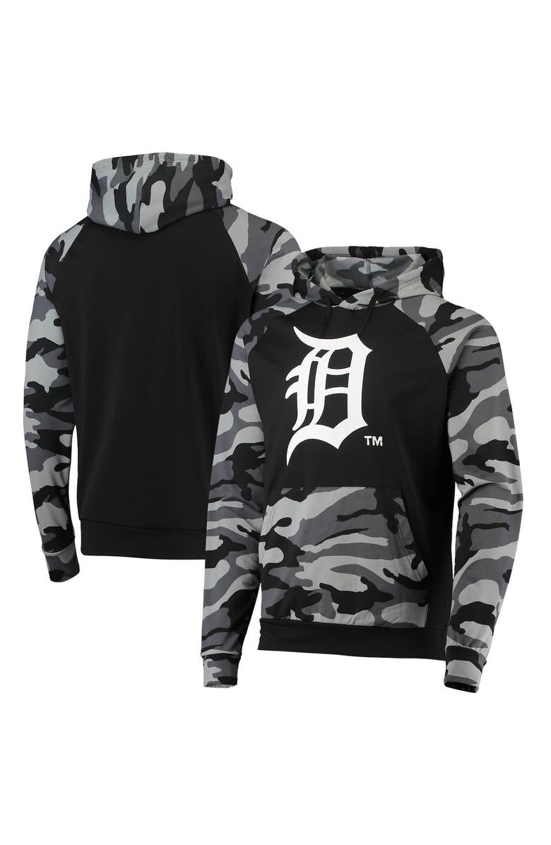 FOCO Men's FOCO Black Detroit Tigers Camo Raglan Pullover Hoodie, Main, color, 