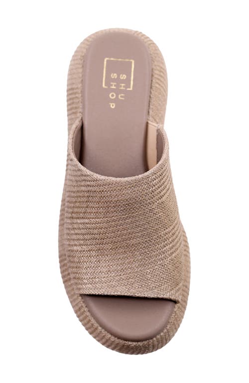 Shushop Ilana Platform Slide Sandal In Brown