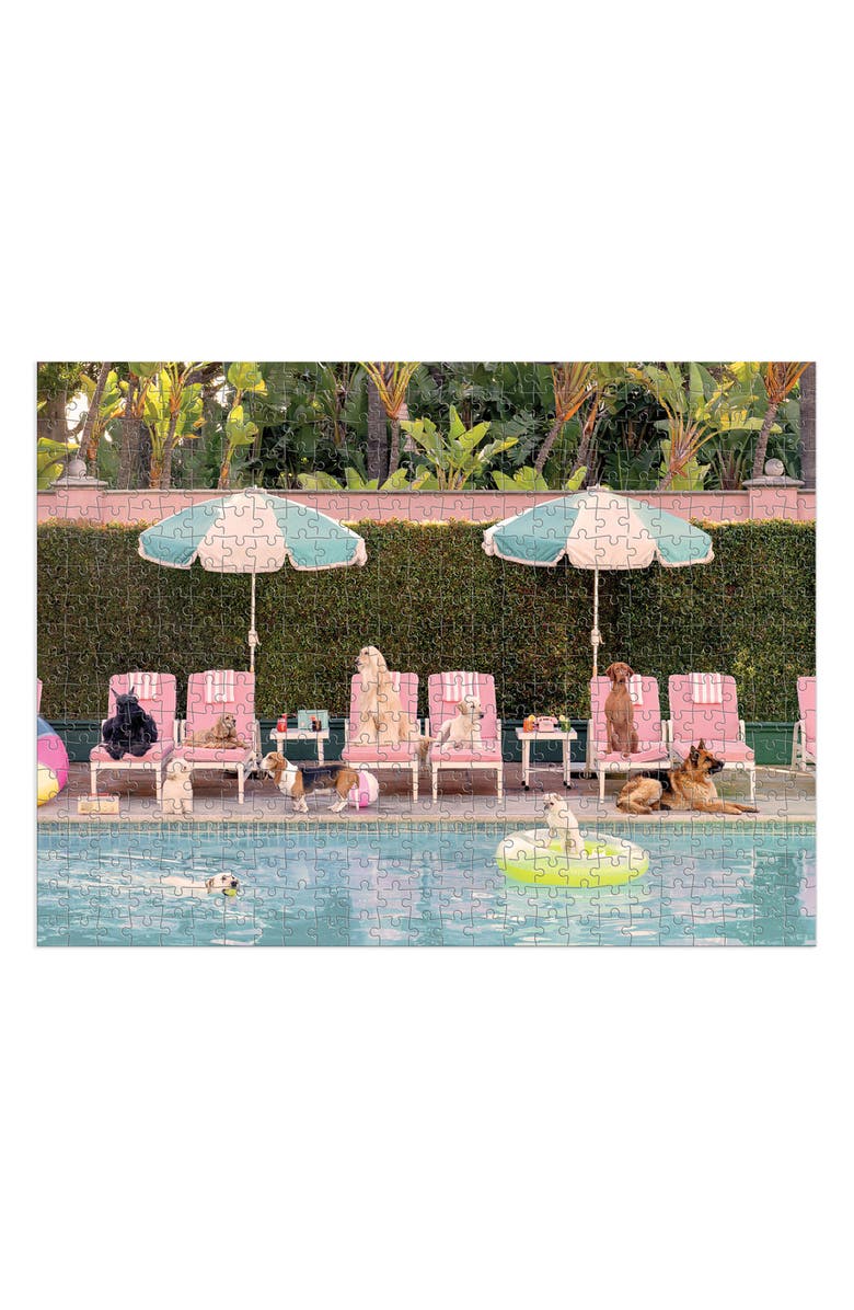galison Gray Malin Dogs at The Beverly Hills Hotel 500-Piece Double-Sided Puzzle, Alternate, color,