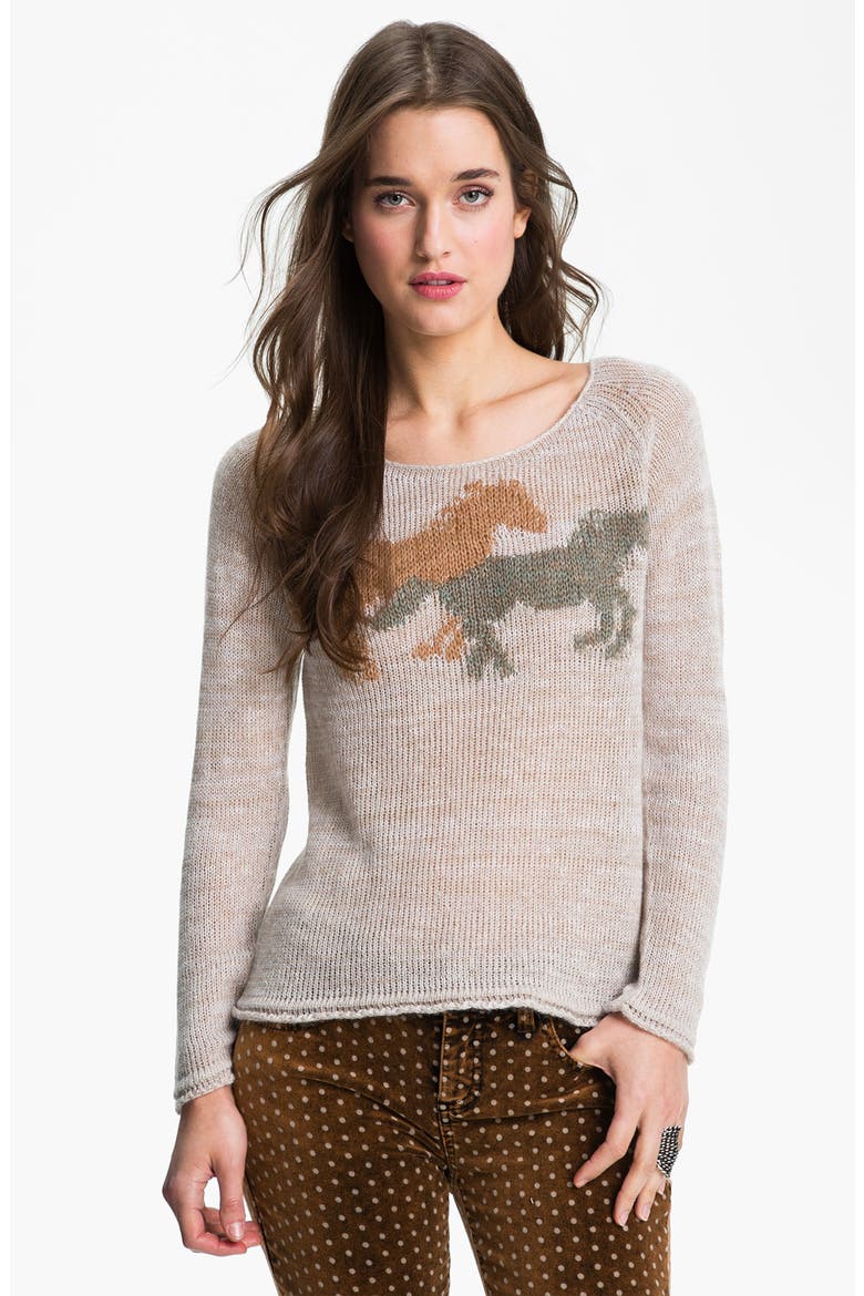 'Pony Ride' Sweater, Main, color, IVRY COMBO