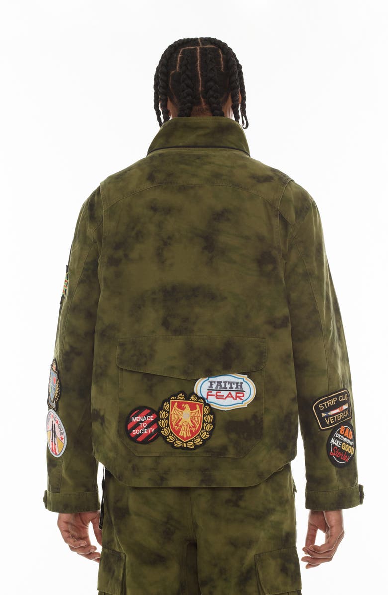 Cult of Individuality Y2K Patches Cotton Jacket, Alternate, color, Camo