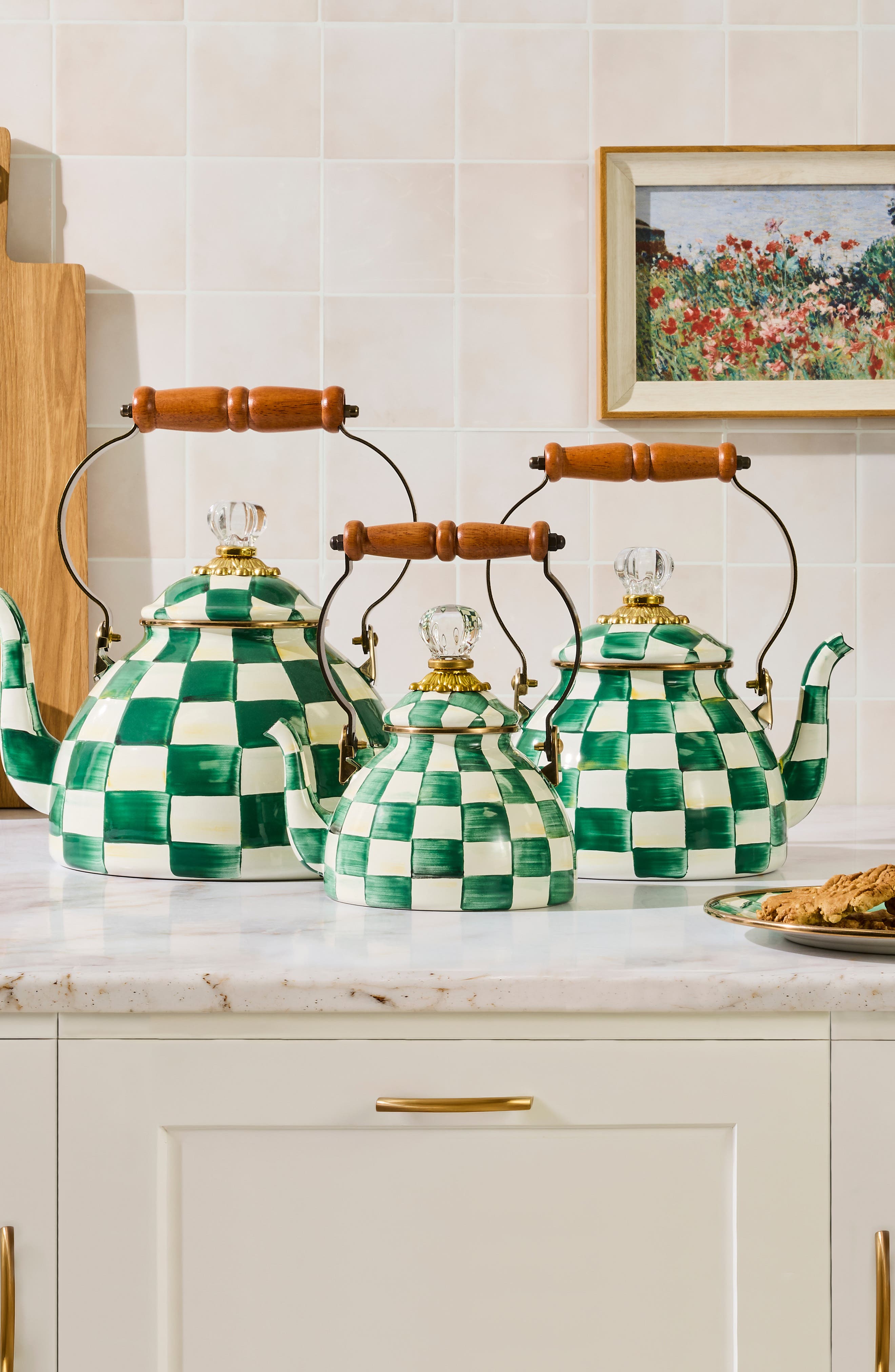 MACKENZIE CHILDS Emerald Check 1-Quart Tea Kettle | Nordstrom