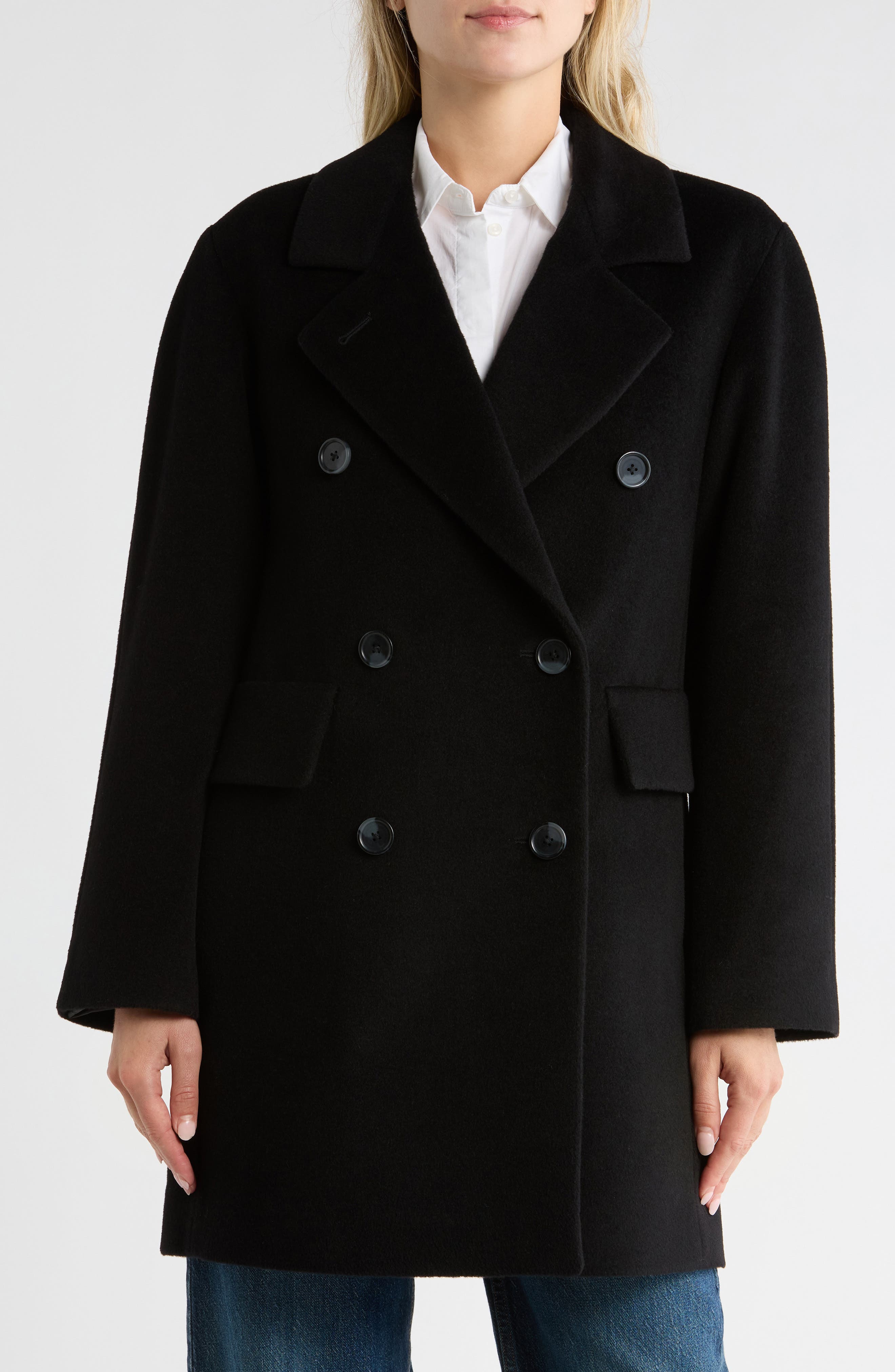 Fleurette Oversize Double Breasted Wool Blend Coat