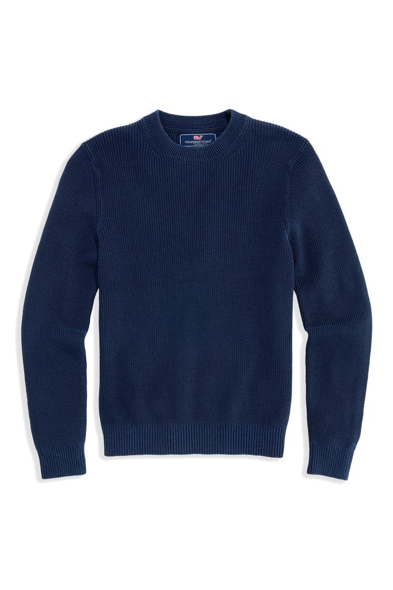 Kids' Garment Dye Crewneck Sweater, Main, color, NAUTICAL NAVY