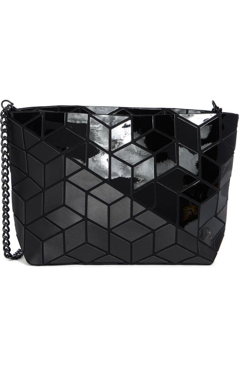 PATRIZIA LUCA Diagnoal Geo Clutch, Main, color, Black/ Black