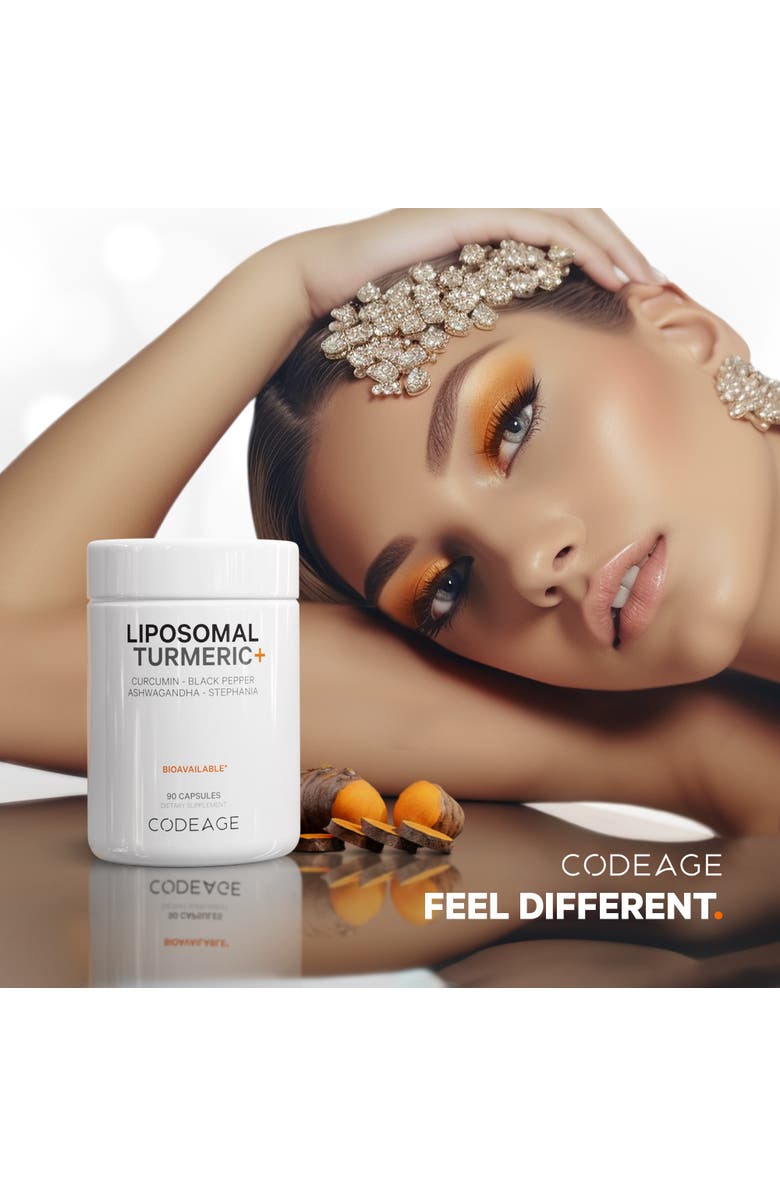 Codeage Liposomal Turmeric - 95% Curcumin Extract Supplement, Alternate, color, White