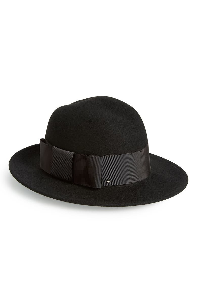 Kate Spade New York 'tab bow' wool felt fedora, Main, color, 