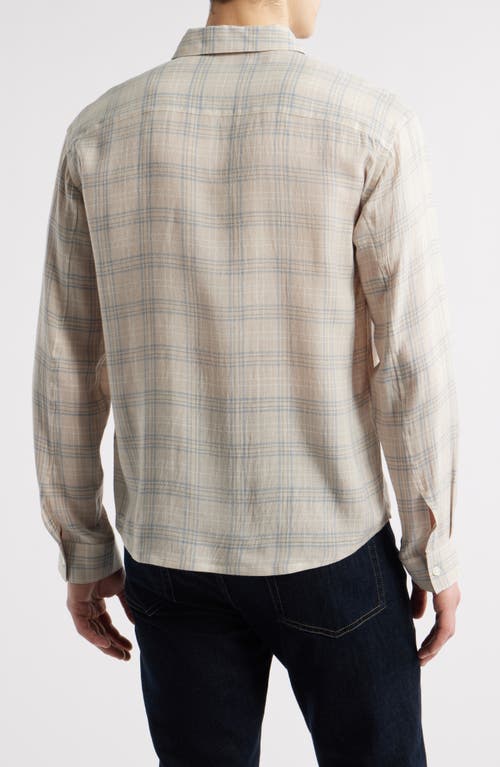 Frame Regular Fit Plaid Shirt In Cream Plaid