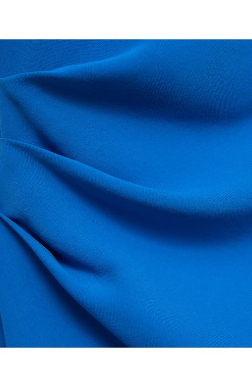 Mango Ruched Sleeveless Midi Dress In Blue
