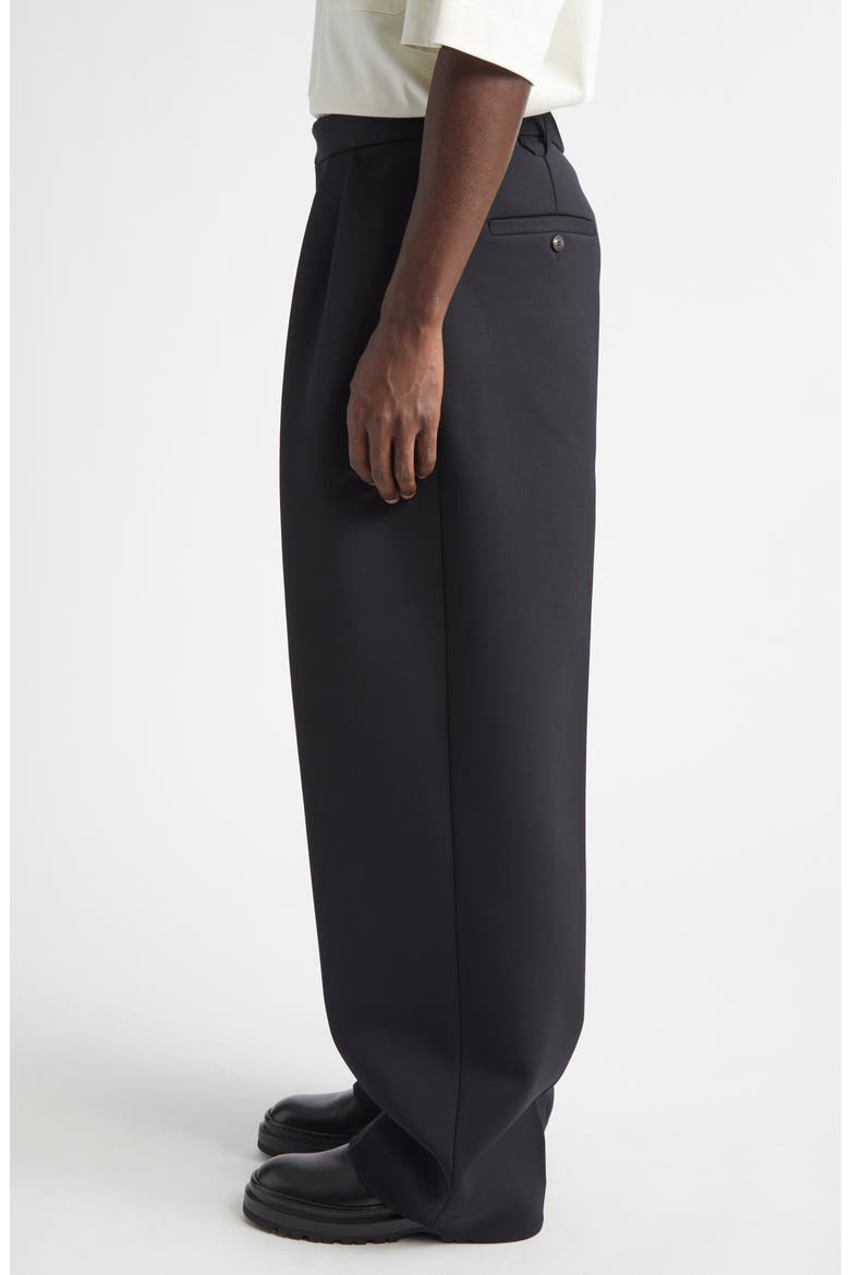 Le Pantalon Citta Pleated Stretch Wool Pants, Alternate, color, BLACK