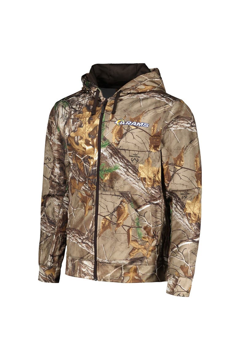 Men's Dunbrooke Realtree Camo/Black Los Angeles Rams Hunter Softshell Full-Zip Jacket, Alternate, color, Realtree Camo