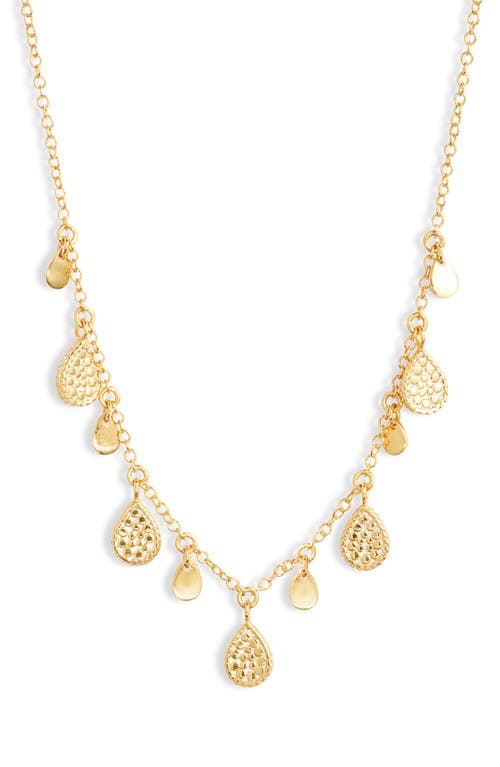 Anna Beck Teardrop Charm Necklace in Gold 