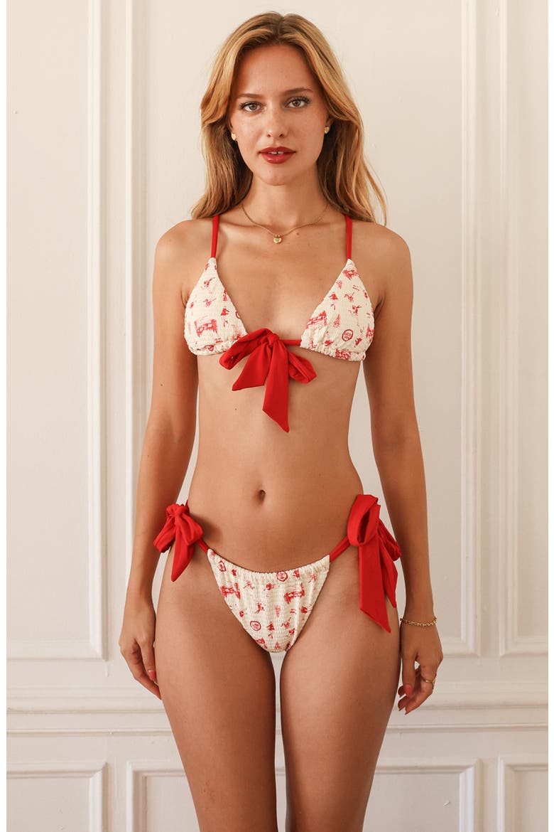 Ivy Triangle Bikini Top, Main, color, Holiday on Ice