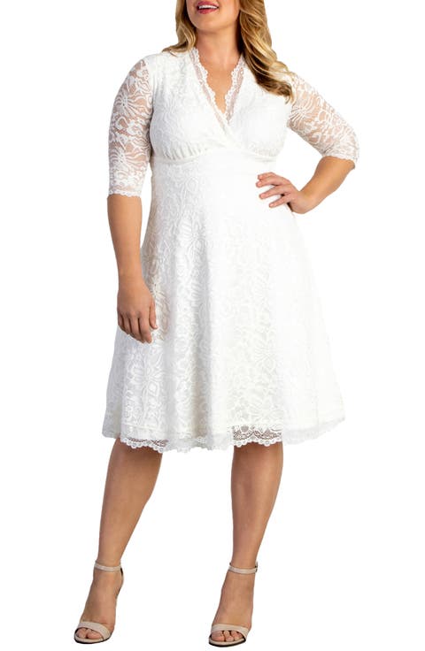 Bella Lace Fit & Flare Dress (Plus Size)