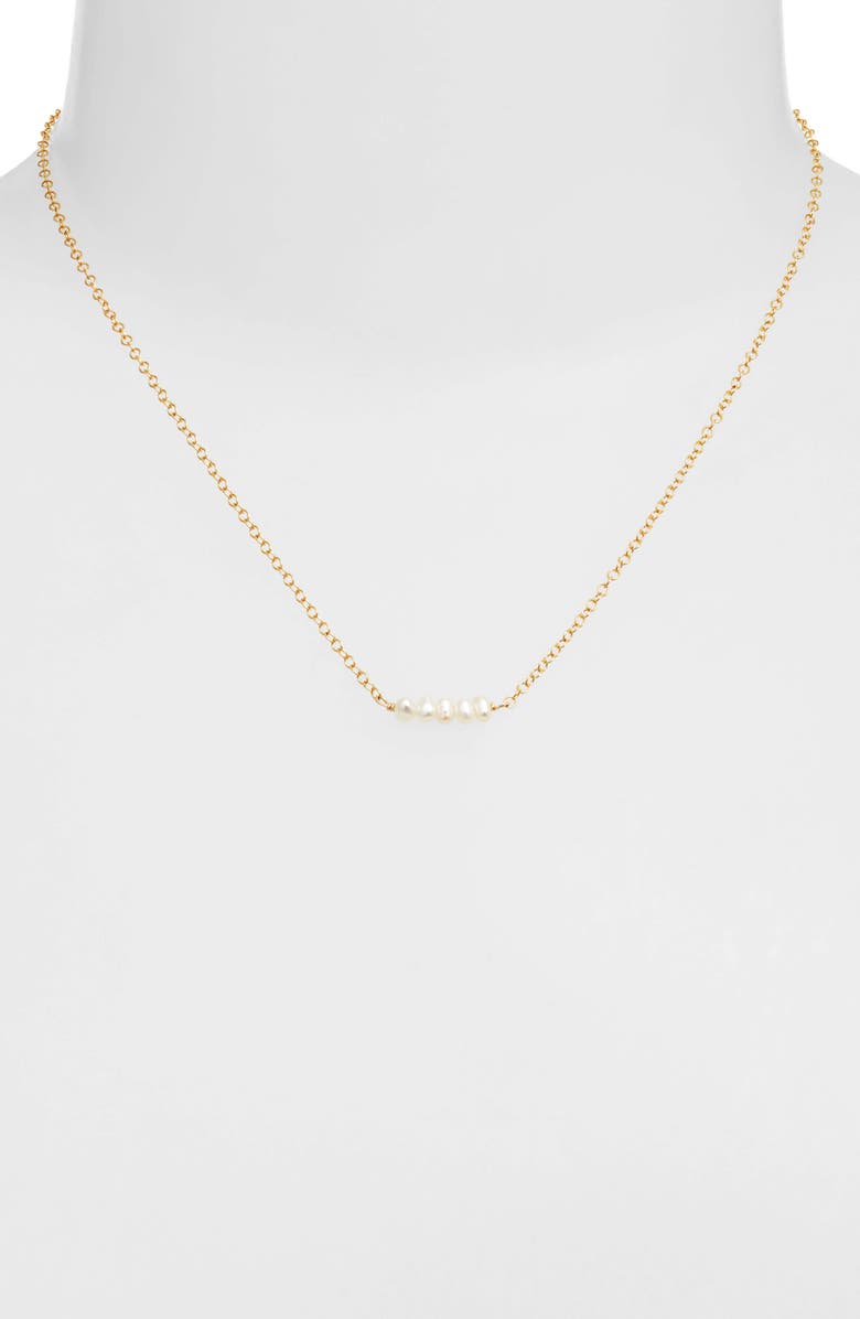 Kiara by Ki-Ele Jennifer Freshwater Pearl Bar Necklace, Alternate, color, Gold