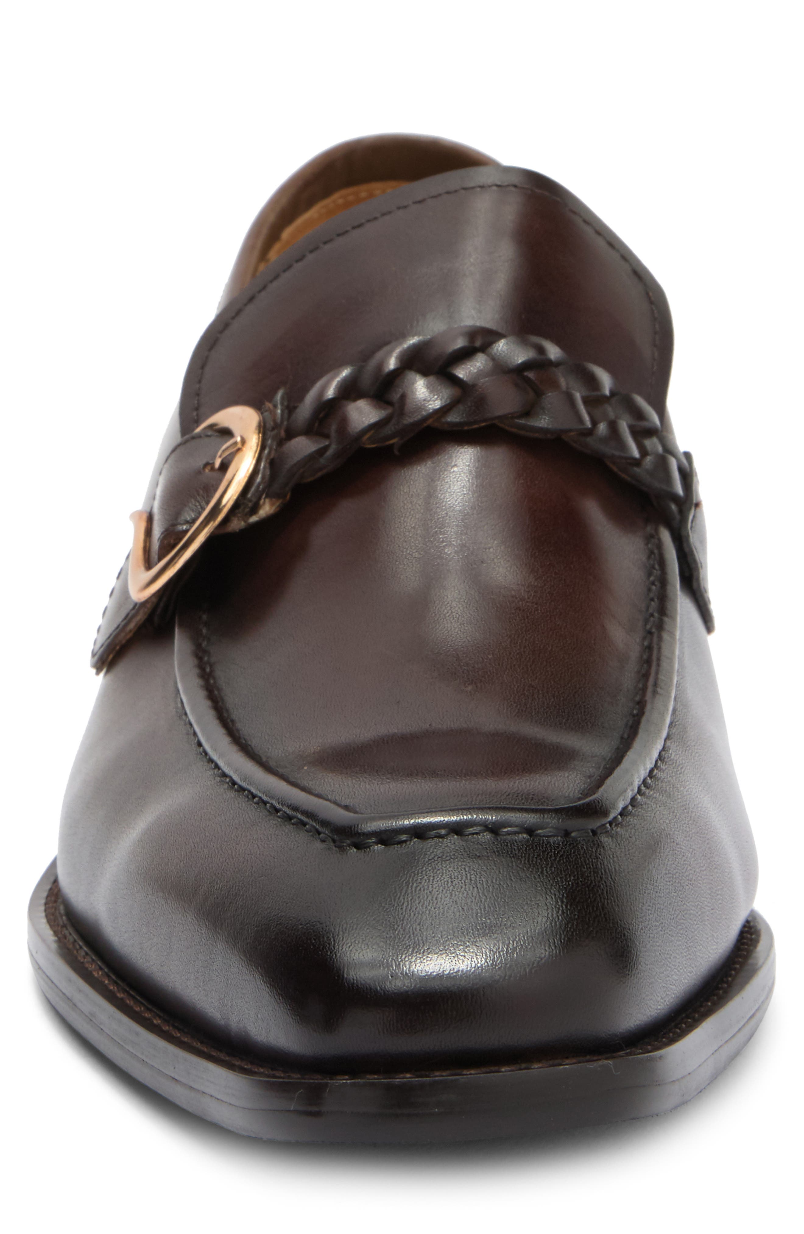 Milos Braided Strap Loafer, Alternate, color, CHESTNUT