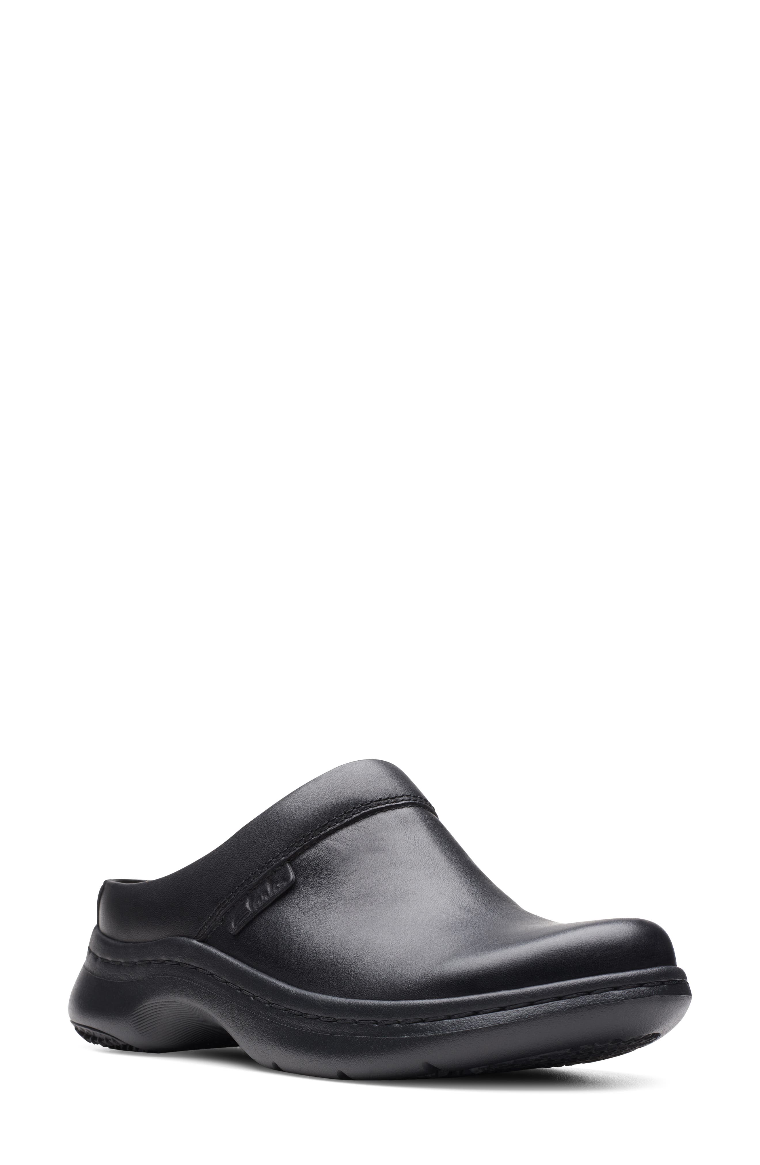 Clarks<sup>®</sup> ClarksPRO Clog, Main, color, Black Leather