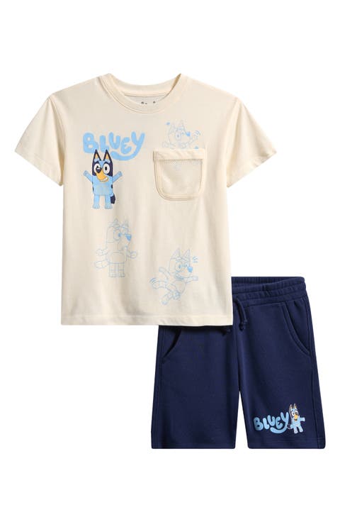 Kids' Bluey Mesh Pocket T-Shirt & Shorts Set (Toddler & Little Kid)