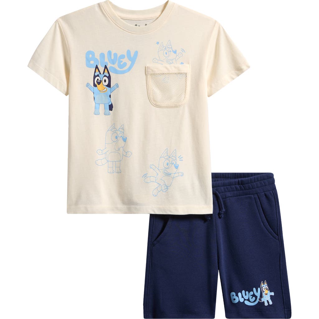 Jem Kids' Bluey Mesh Pocket T-shirt & Shorts Set In Blue