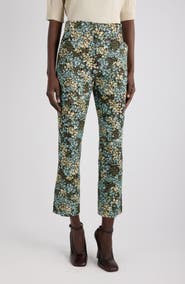 Dries Van Noten Posy Floral Motif Ankle Pants