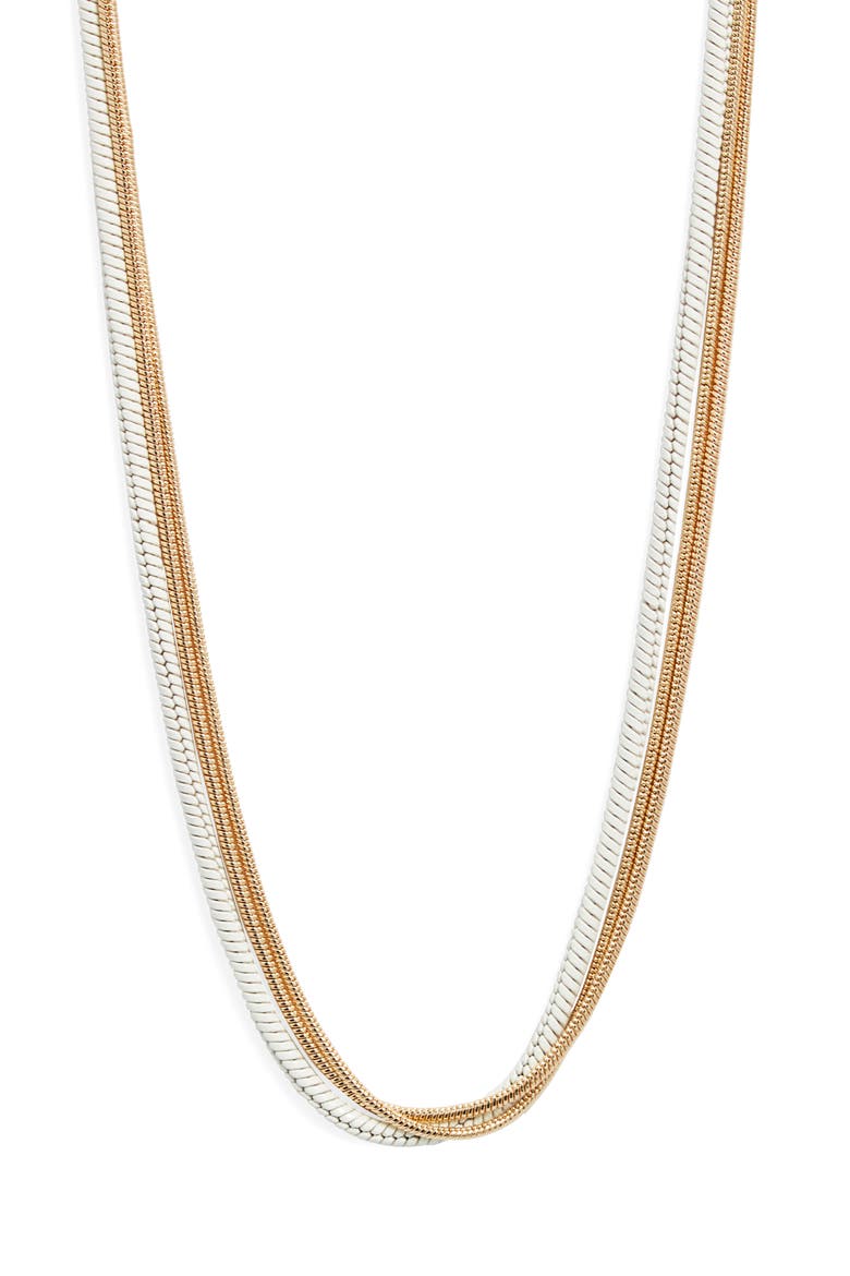 Snake Chain Layered Necklace, Main, color, IVORY- GOLD