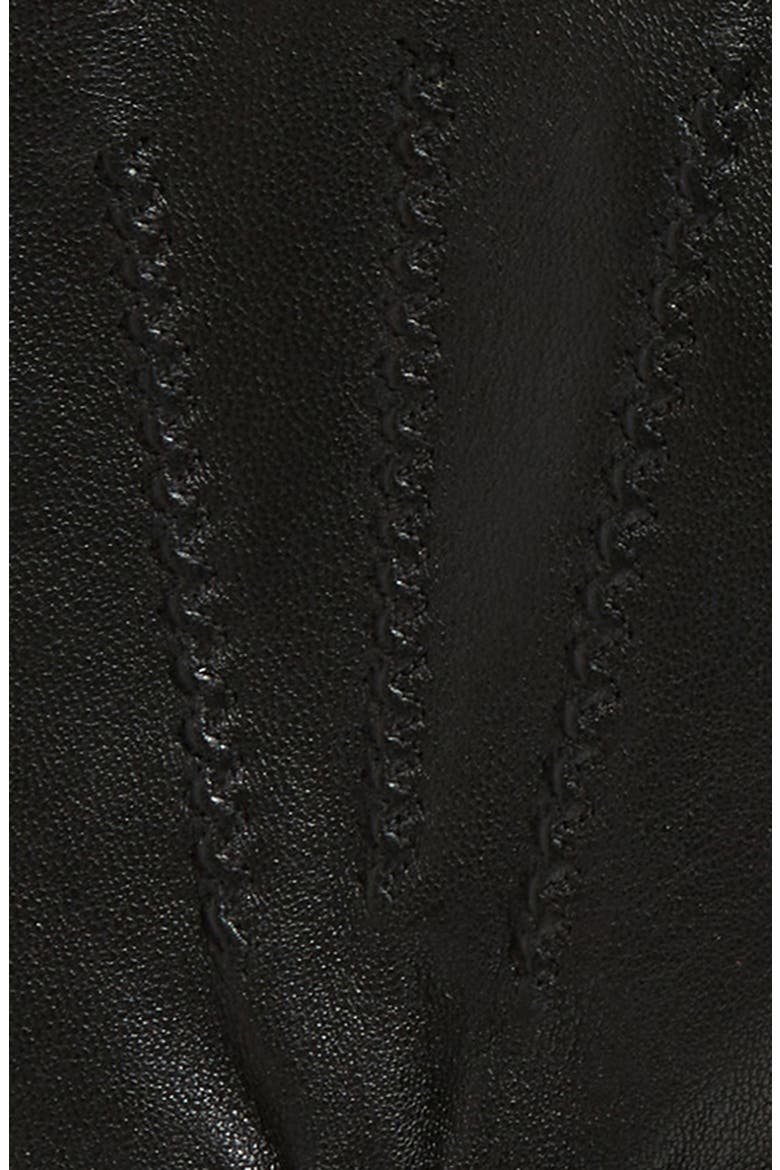 Leather Cashmere Cuff Tech Gloves, Alternate, color, BLACK