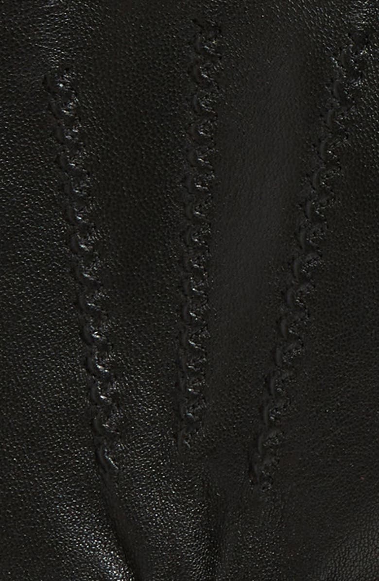 Nordstrom Leather Cashmere Cuff Tech Gloves, Alternate, color, Black