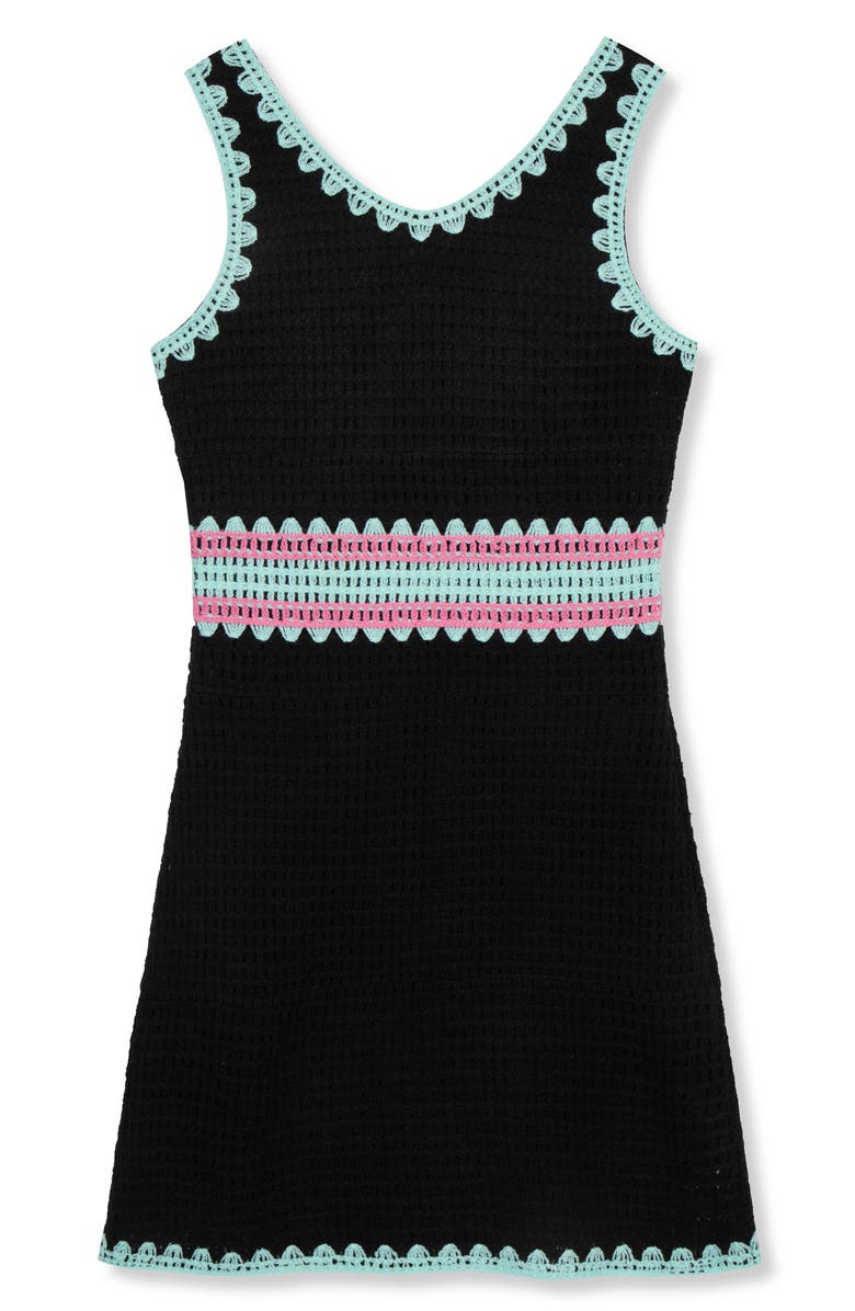 Truce Kids' Colorblock Crochet Dress, Alternate, color, Black
