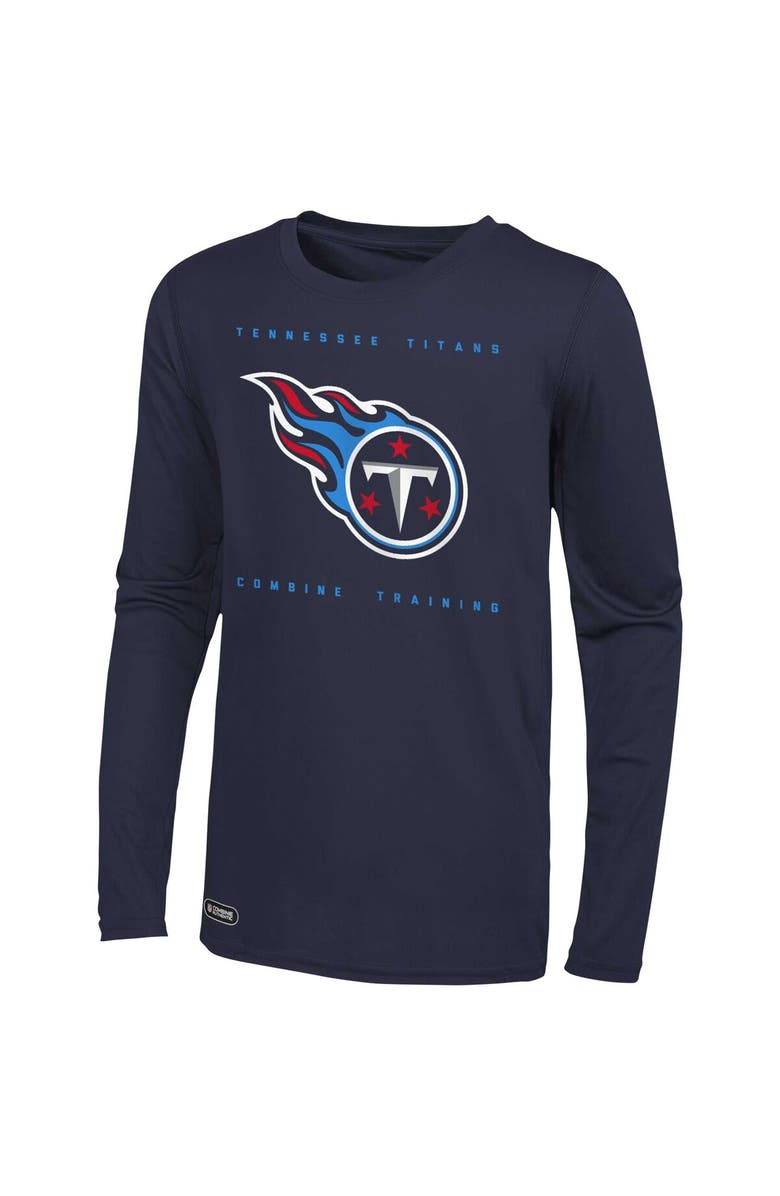 Outerstuff Men's Navy Tennessee Titans Side Drill Long Sleeve T-Shirt, Alternate, color, 