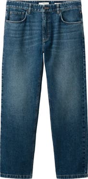 MANGO Cotton & Linen Straight Leg Jeans