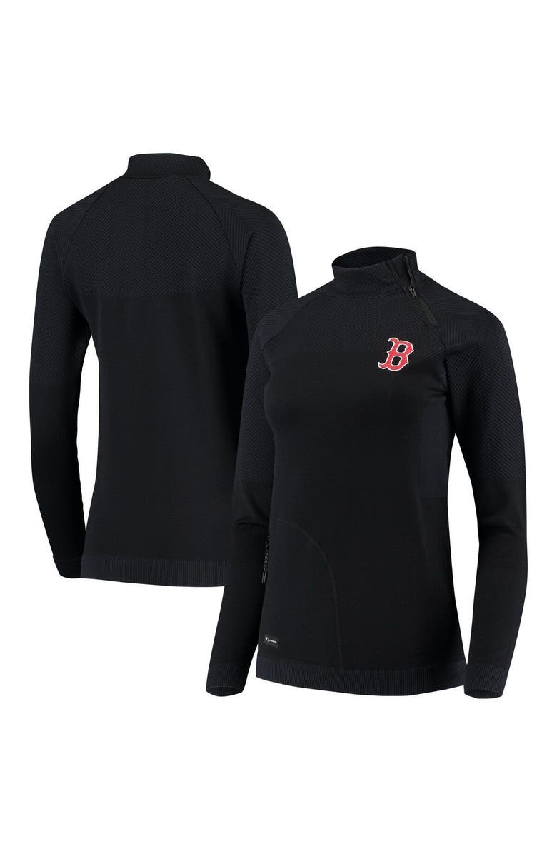 LEVELWEAR Women's Levelwear Navy Boston Red Sox Verse Asymmetrical Tri-Blend Quarter-Zip Jacket, Alternate, color, 