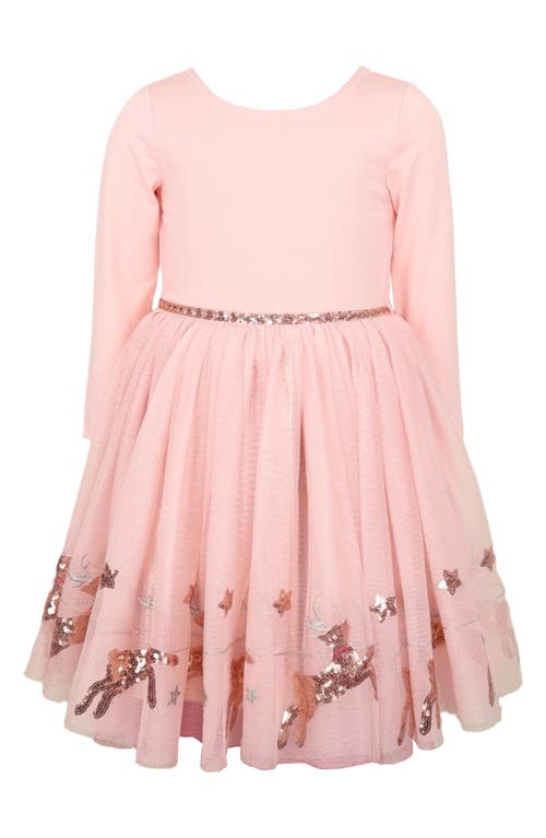 Zunie Kids' Embroidered Sequin Dress In Pink