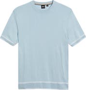 BOSS Norberto Linen Blend Short Sleeve Sweater