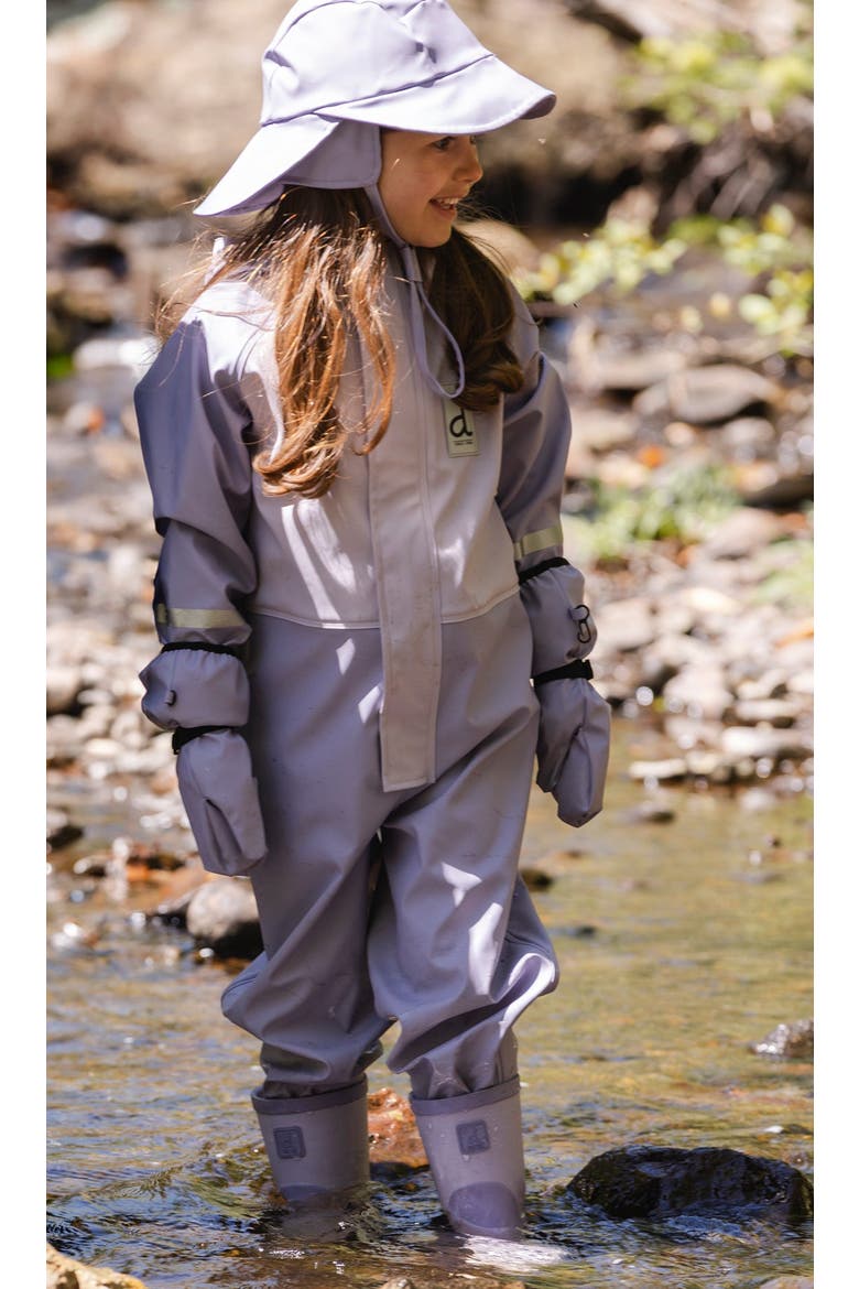Waterproof Hooded Reflective Rain One Piece, Alternate, color, Mauve