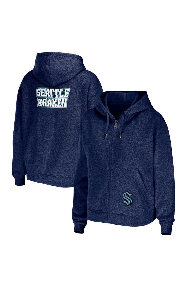 WEAR by Erin Andrews Women's WEAR by Erin Andrews Deep Sea Blue Seattle Kraken Full-Zip Hoodie, Main, color, 