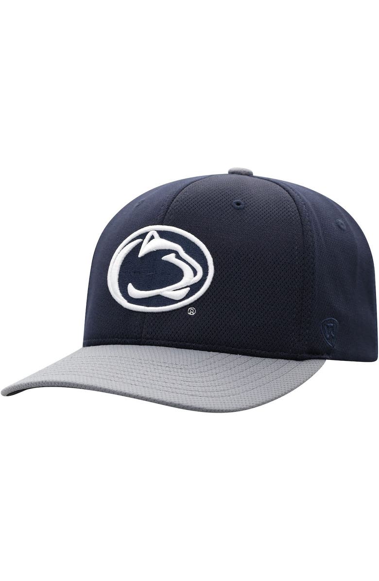 TOP OF THE WORLD Men's Top of the World Navy/Gray Penn State Nittany Lions Two-Tone Reflex Hybrid Tech Flex Hat, Alternate, color, Navy