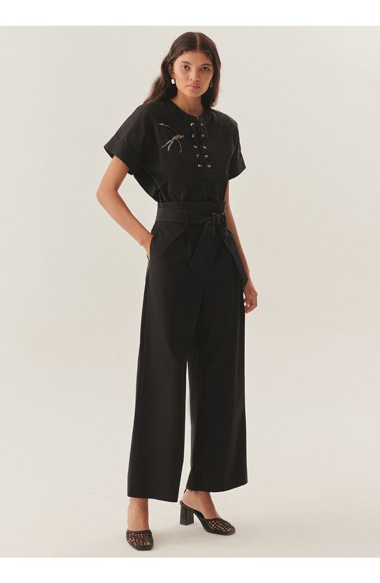Exquise Lauren Timeless Structured Trousers, Alternate, color, Black