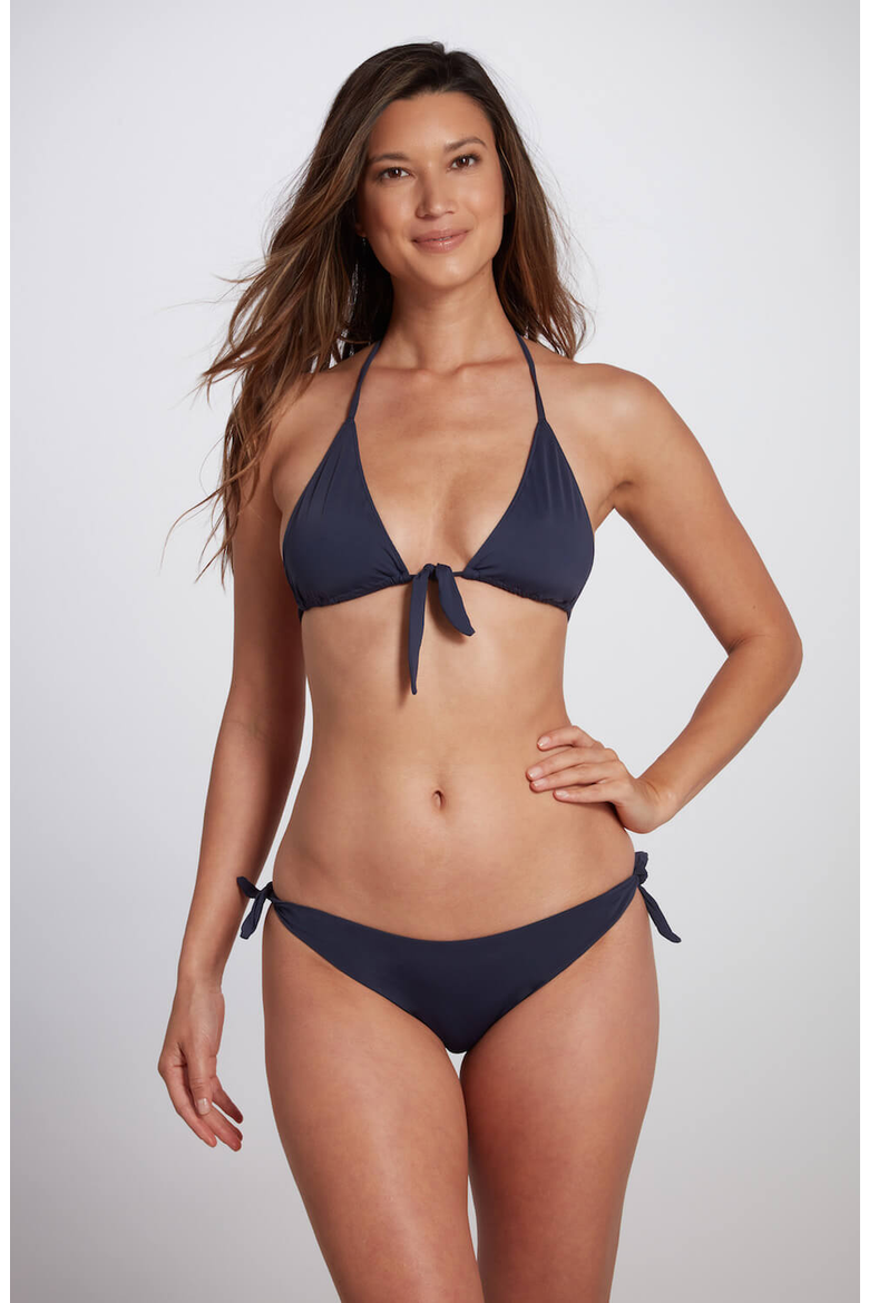 Maya Triangle Bikini Top, Main, color, Navy