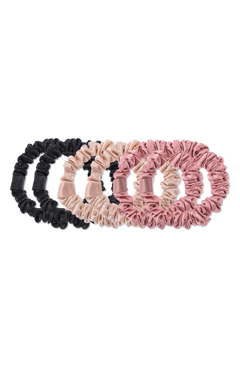 Market Fresh Beauty Silk 6-Pack Skinny Hair Scrunchies, Main, color, 