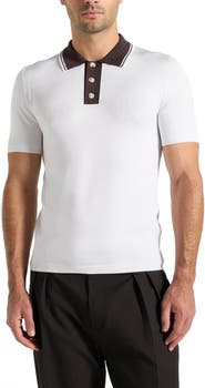 Manière De Voir Roux Contrast Detail Luxe Knit Polo Shirt