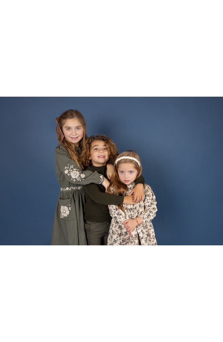 Ely's & Co. Looms Floral Embroidered Collection - Romper, Alternate, color, Olive