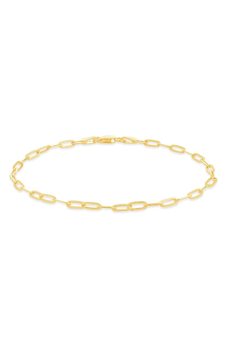 STERLING FOREVER FINE SF Fine 14K Yellow Gold Paperclip Link Bracelet, Main, color, 