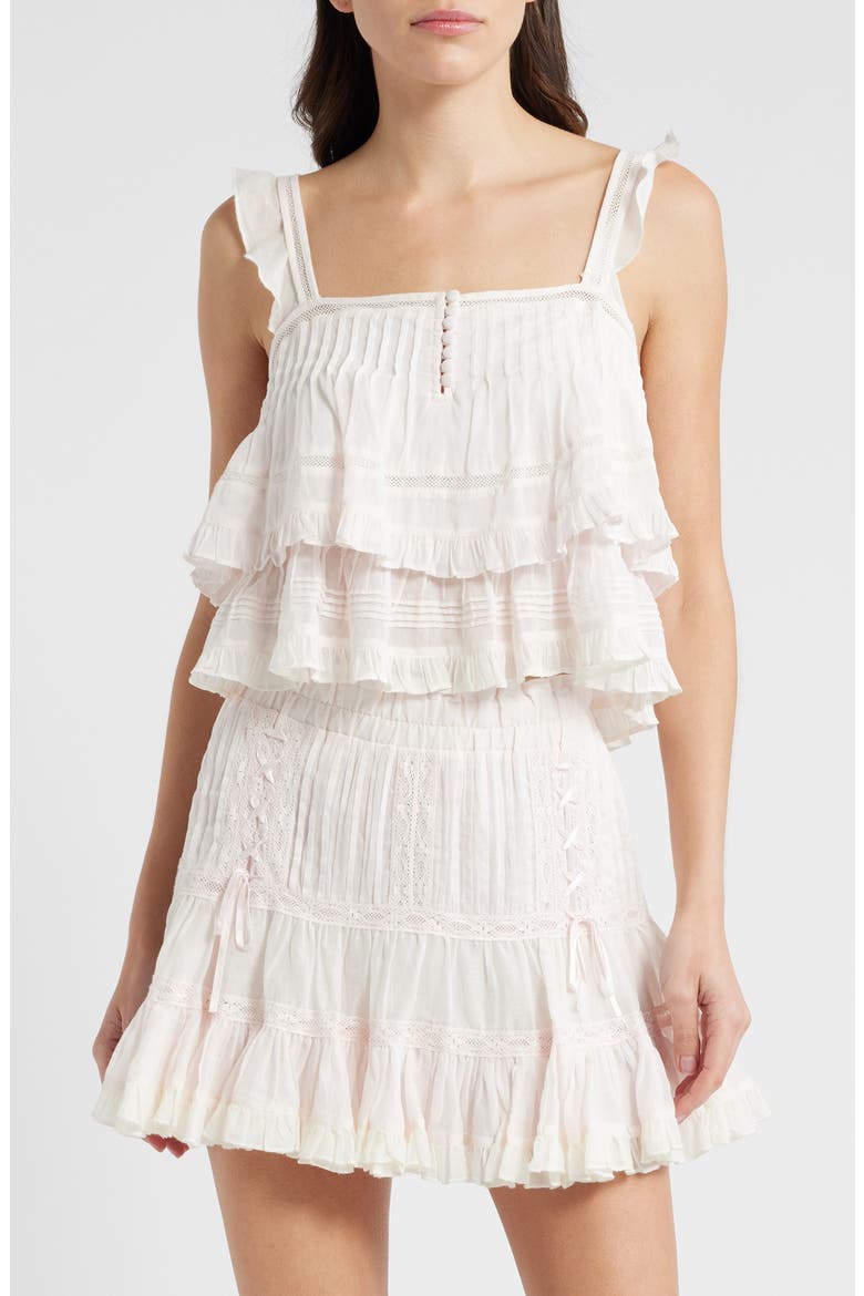 Novalee Ruffle Cotton Dobby Top, Main, color, TEA ROSE PINK