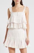 LoveShackFancy Novalee Ruffle Cotton Dobby Top
