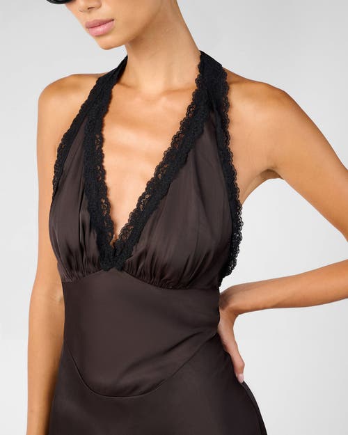 Weworewhat Halter Lace Mini Dress In Gray