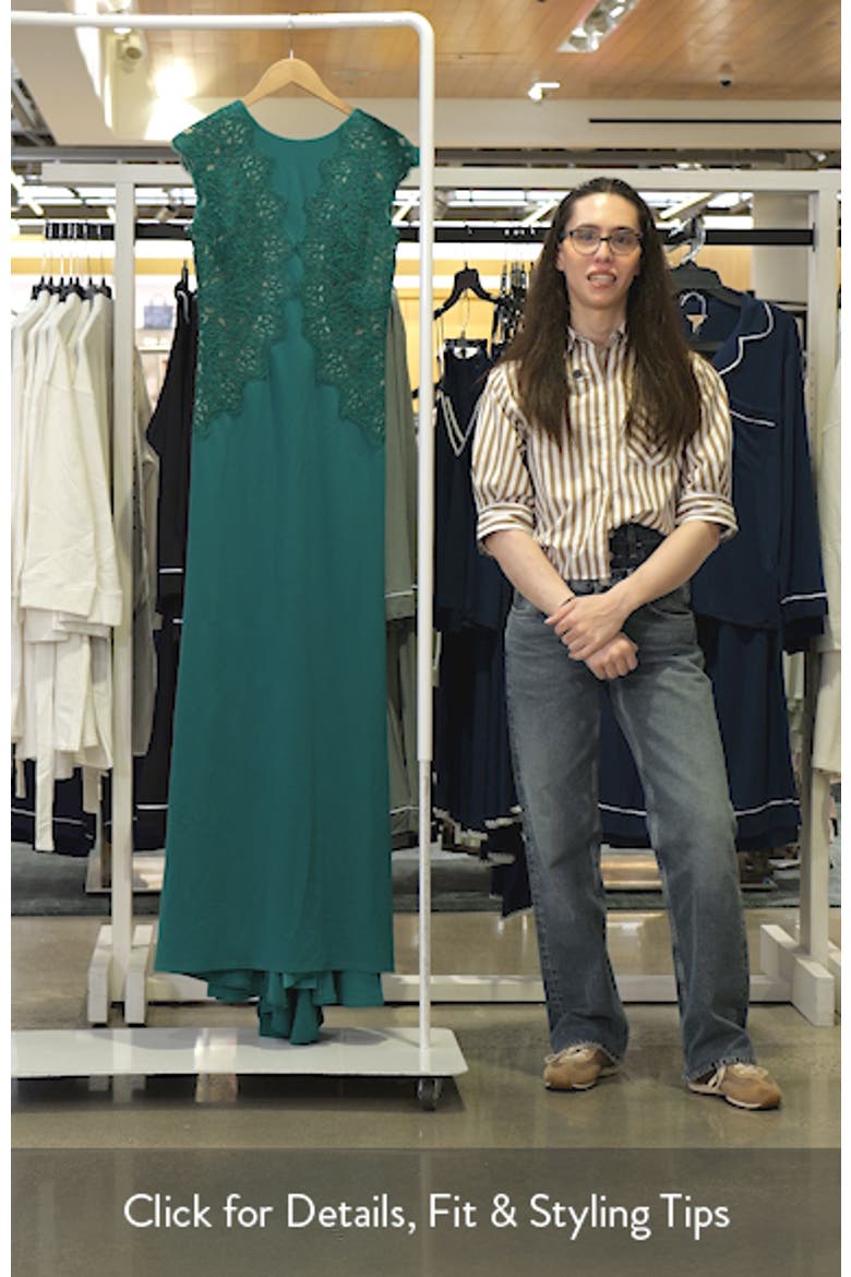 Embroidered Detail Crepe Body-Con Gown video
